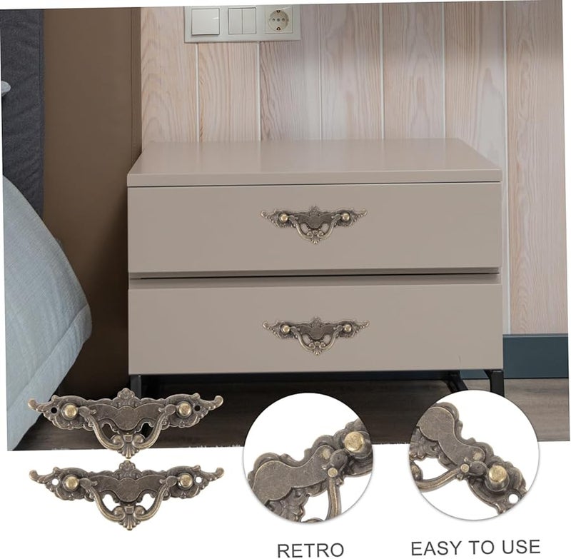 Vintage Antique Metal Cabinet Pull Handles 2 Pcs Black Drawer Handles for Kitchen Wardrobe - Image 2